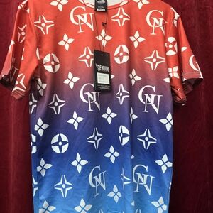 Genuine Merchandise Red and Blue Patterned Men's Shorts And Shirts